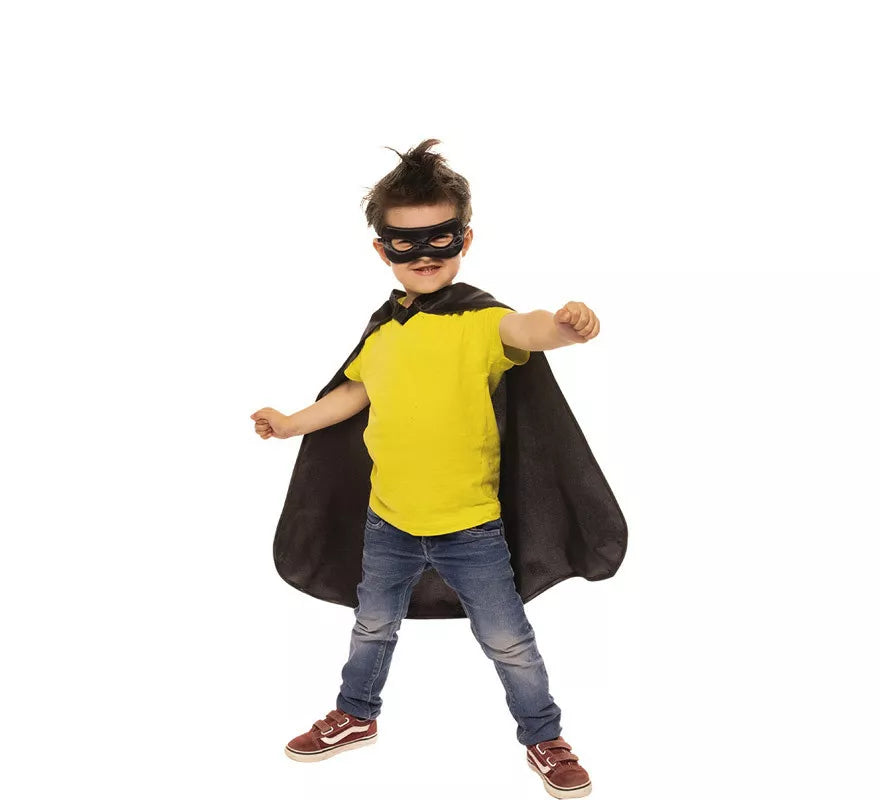Translation missing: es.Kit de Superhéroe Negro Infantil: Capa y Antifaz
