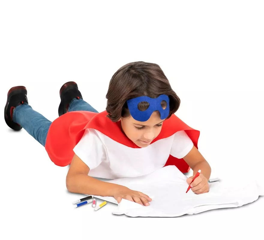Translation missing: it.Kit de Superhéroe rojo infantil: antifaz, capa y cinturón