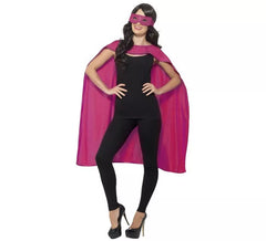 Kit de Superhéroe Rosa adulto: Capa y Antifaz