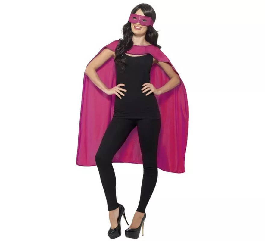 Translation missing: es.Kit de Superhéroe Rosa adulto: Capa y Antifaz