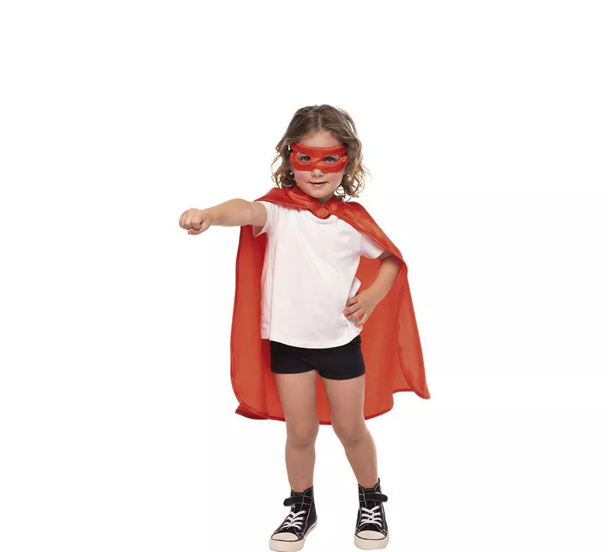 Translation missing: es.Kit de Superheroína Rojo Infantil: Capa y Antifaz