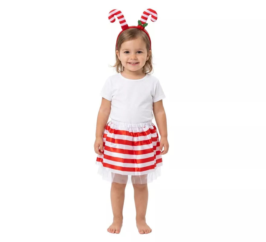 Kit de Tutú y Diadema de Bastones de Caramelo para niña