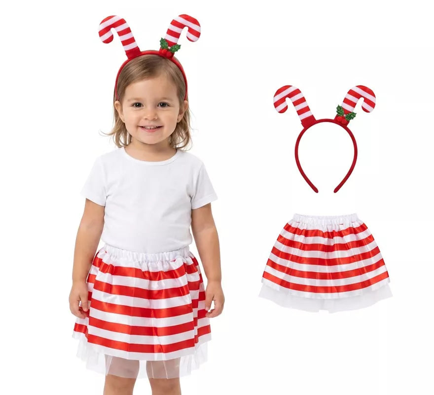 Translation missing: it.Kit de Tutú y Diadema de Bastones de Caramelo para niña