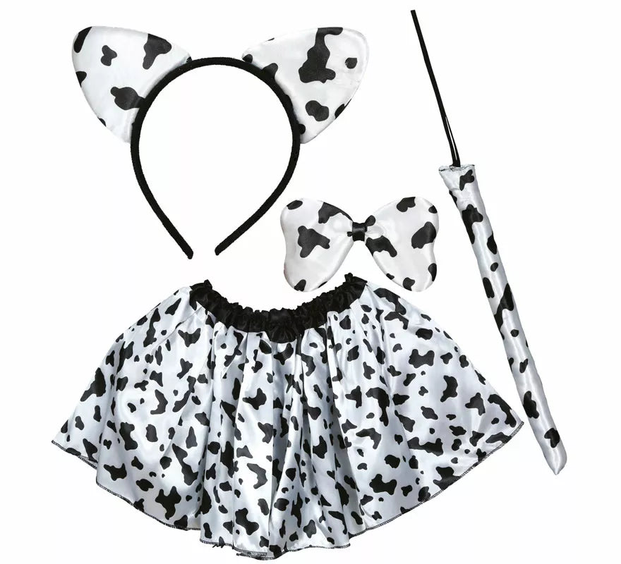 Translation missing: it.Kit de Vaca con manchas infantil: Diadema, lazo, cola y falda