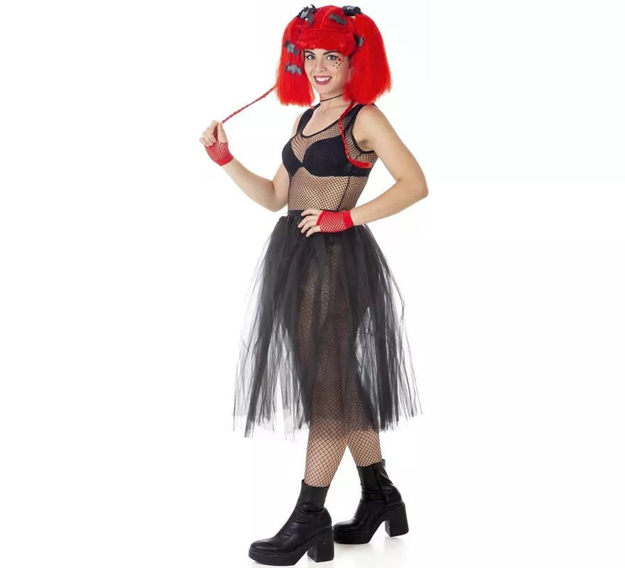 Kit de Vampira roja Molona adulto: Tutú y Peluca