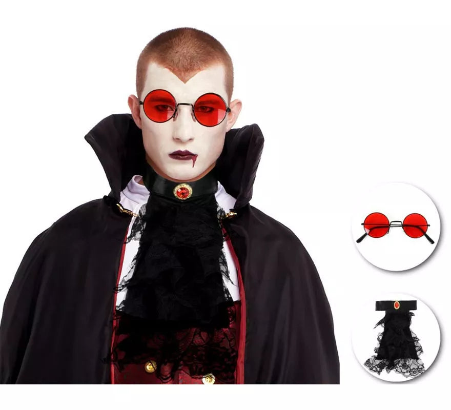 Translation missing: es.Kit de Vampiro Gótico adulto: Gafas y cuello