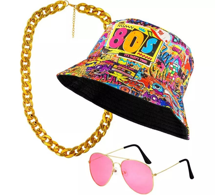Translation missing: it.Kit Funky Años 80: Sombrero, Gafas y Collar