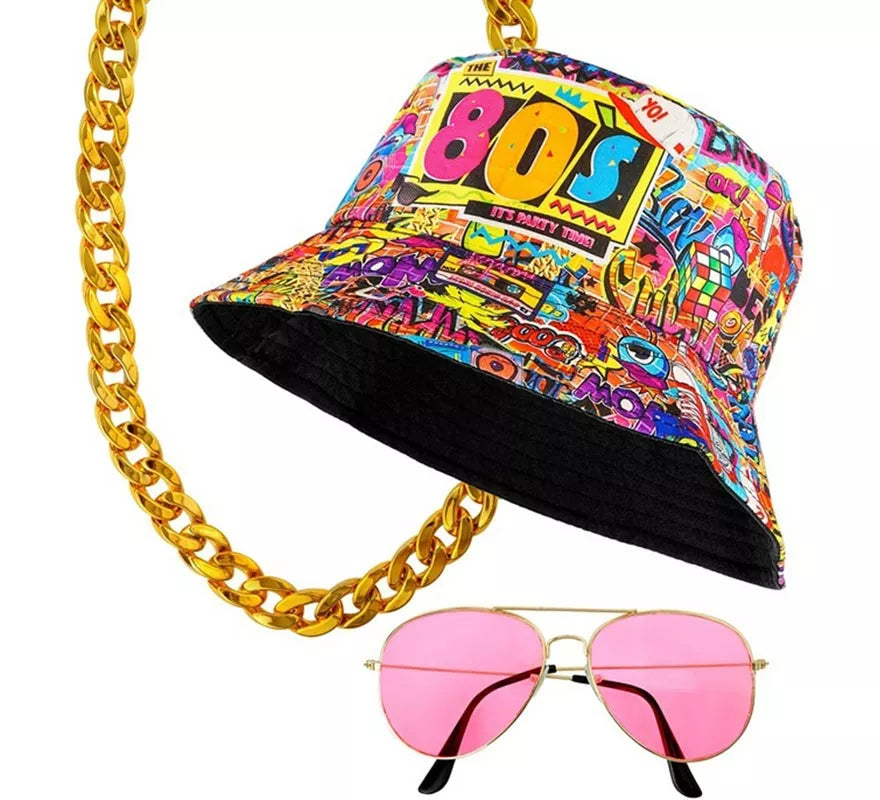 Translation missing: it.Kit Funky Años 80: Sombrero, Gafas y Collar