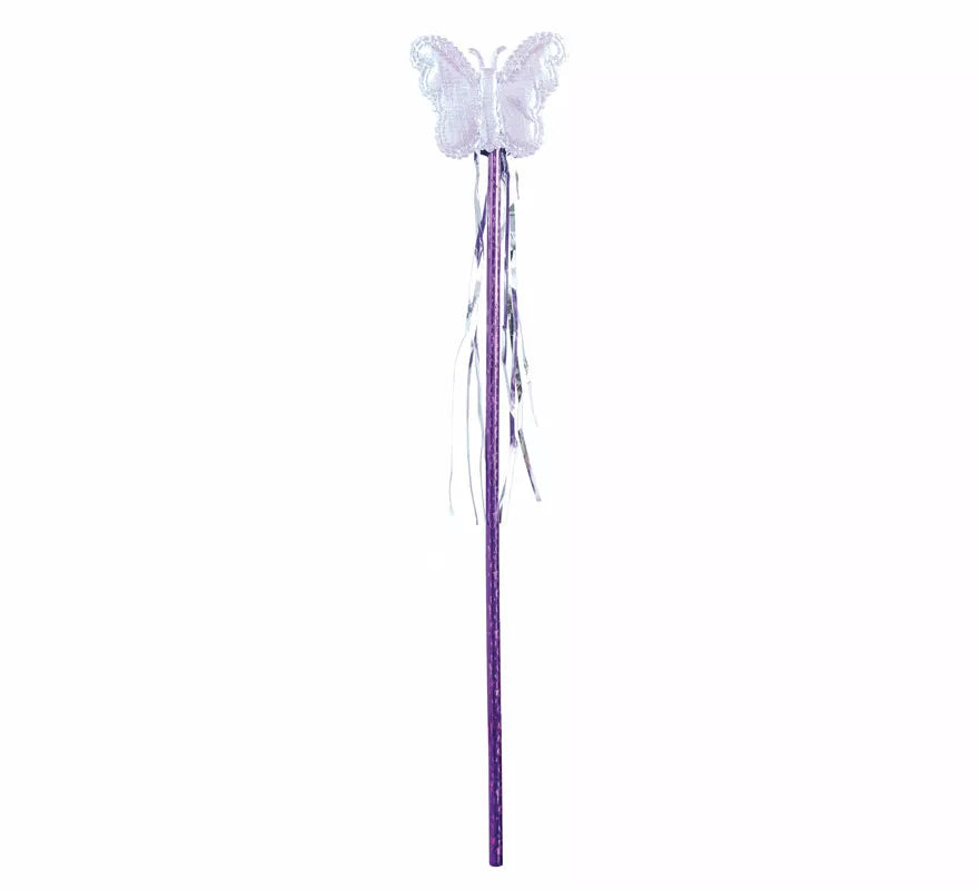 Kit Hada Mariposa Lila: Diadema, Varita y Alas de 35x40 cm