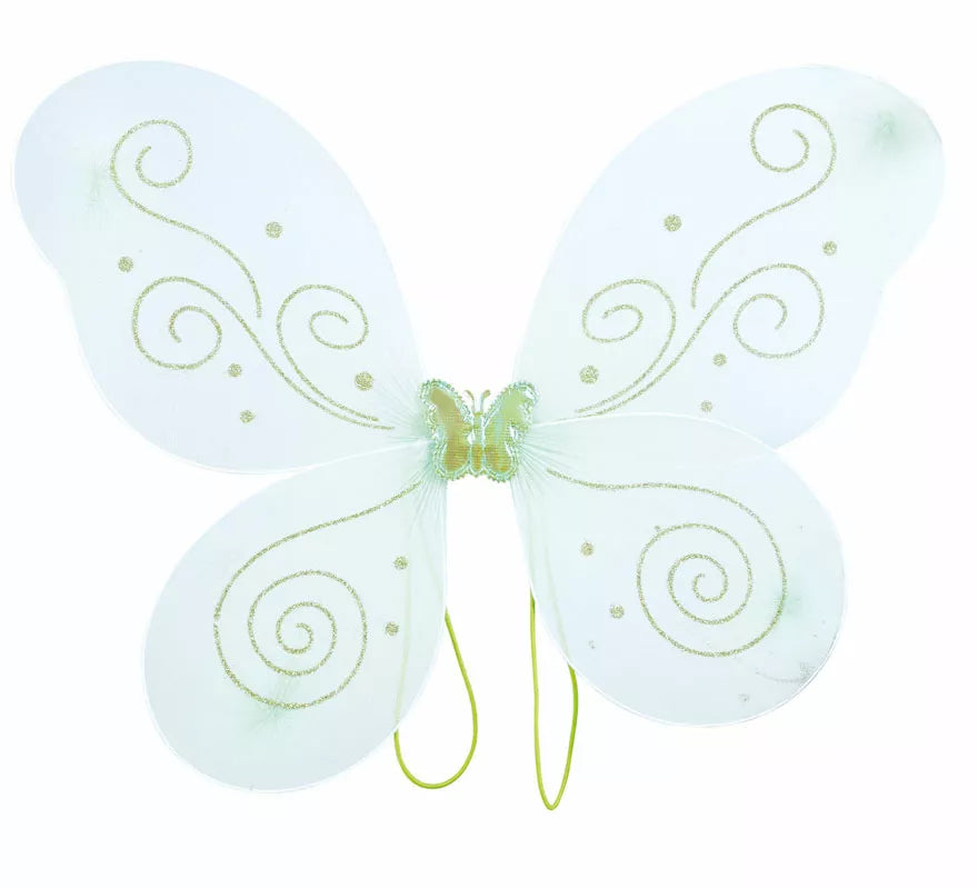 Translation missing: it.Kit Hada Mariposa Verde: Diadema, Varita y Alas de 35x40 cm