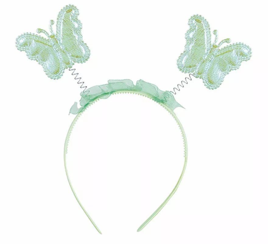 Translation missing: it.Kit Hada Mariposa Verde: Diadema, Varita y Alas de 35x40 cm