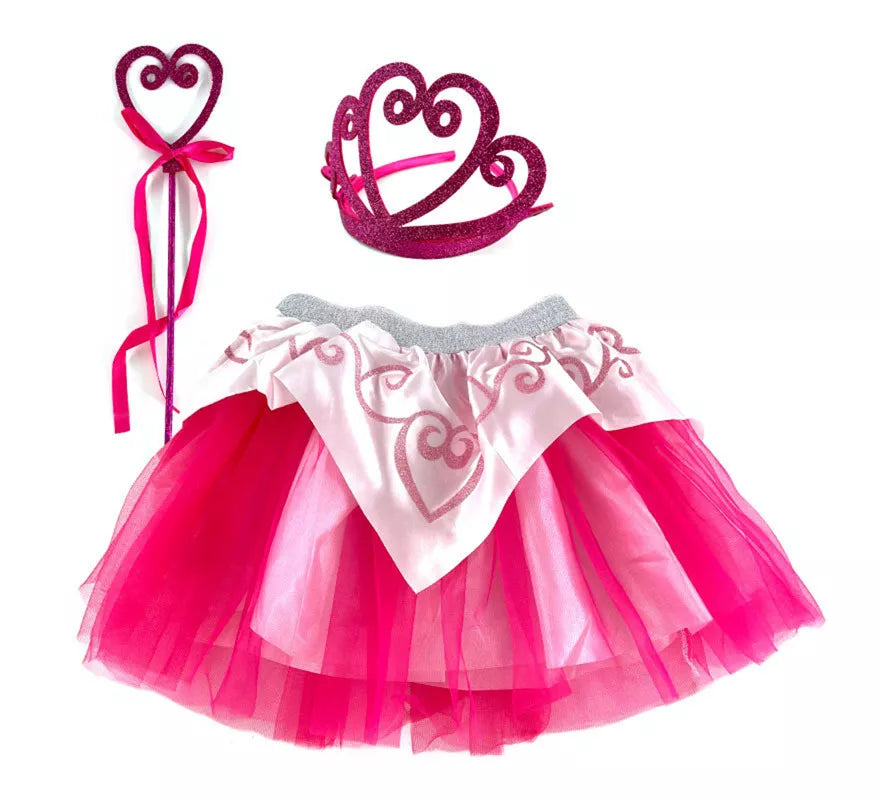 Translation missing: it.Kit Hada Princesita Fucsia Infantil: Tutú, Tiara y Varita