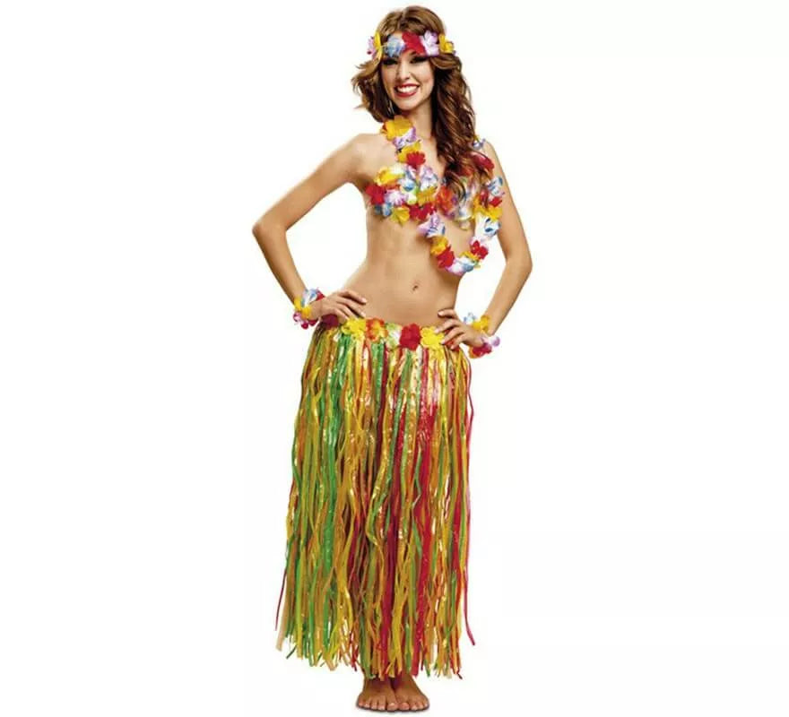 Translation missing: it.Kit Hawaiana Deluxe: Corona, collar, pulseras, sujetador y falda