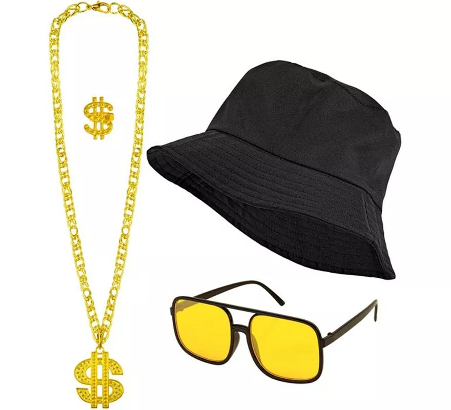 Translation missing: it.Kit Hip Hop Años 90: Sombrero, Gafas, Collar y Anillo