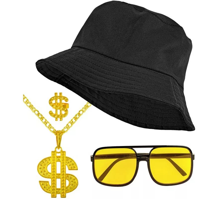 Translation missing: it.Kit Hip Hop Años 90: Sombrero, Gafas, Collar y Anillo