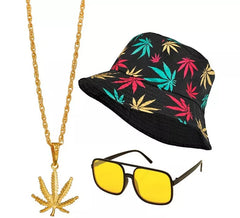 Kit Hip Hop anni '90: cappello, occhiali e collana