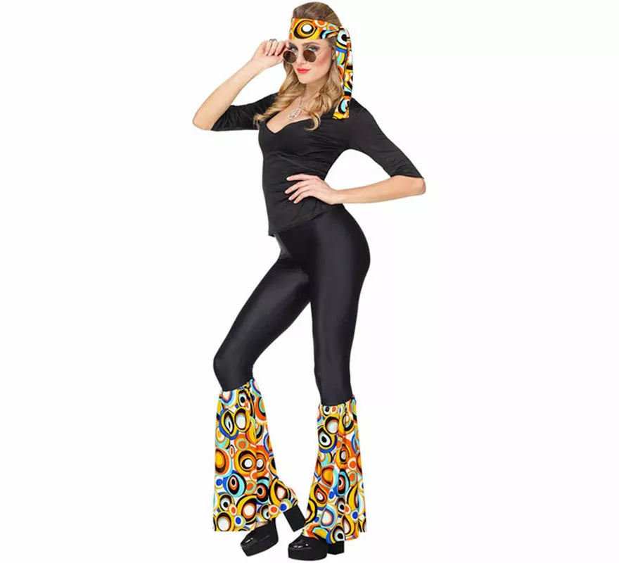 Translation missing: it.Kit Hippie Años 70 Burbujas multicolor adulto: Banda y Calentadores
