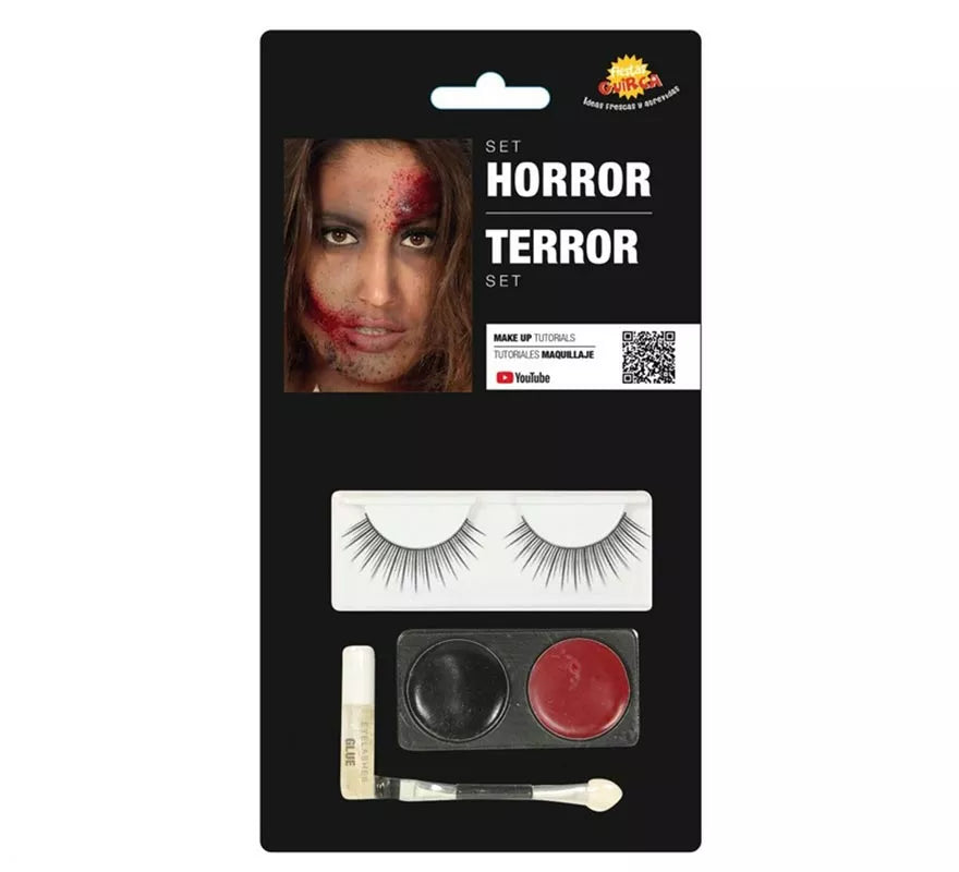 Translation missing: it.Kit Maquillaje: Negro y Rojo, Pestañas, Pegamento, Pincel