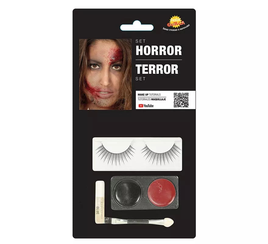 Translation missing: es.Kit Maquillaje: Negro y Rojo, Pestañas, Pegamento, Pincel