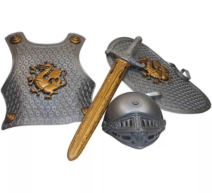 Translation missing: it.Kit Medieval infantil: Peto, Escudo, Casco y Espada