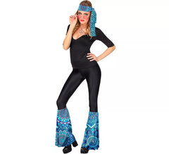 Kit moda anni '60 mandala blu per adulti : fascia e scaldamuscoli