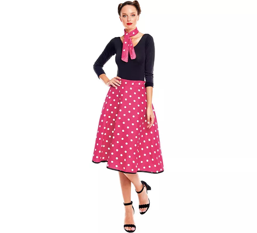 Translation missing: es.Kit o Disfraz Años 50 en varios colores para mujer: Falda y Pañuelo