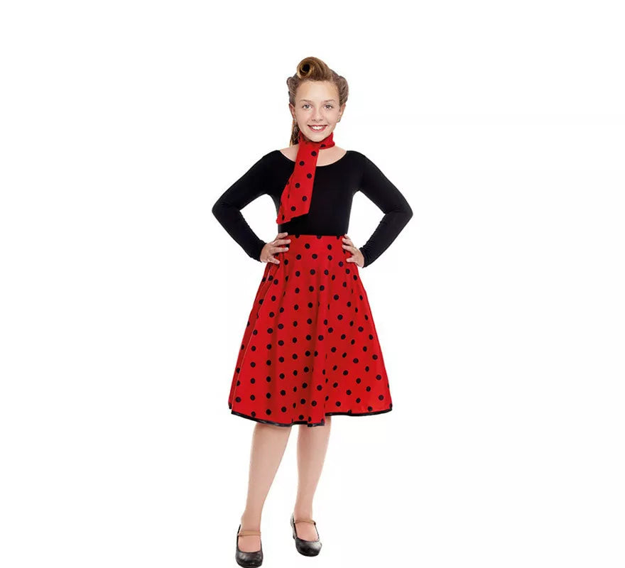 Translation missing: it.Kit o Disfraz Años 50 en varios colores para niña: Falda y Pañuelo