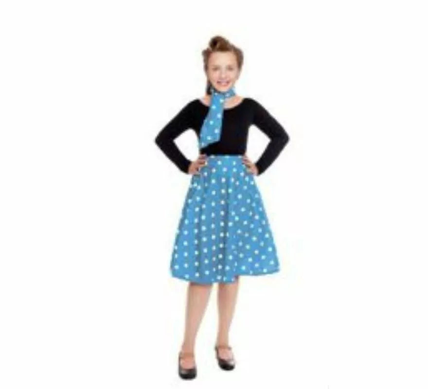 Kit o Disfraz Años 50 en varios colores para niña: Falda y Pañuelo