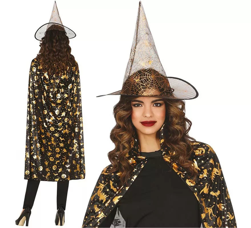 Translation missing: it.Kit o Disfraz de Bruja: Gorro y Capa 110 cm