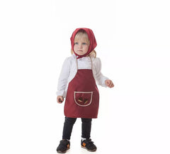 Kit o Costume di Chestañera Bordeaux María per ragazza: Grembiule e Fazzoletto
