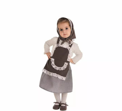 Kit o Disfraz de Castañera Falda Cuadros para niña: Falda, Delantal y Pañuelo