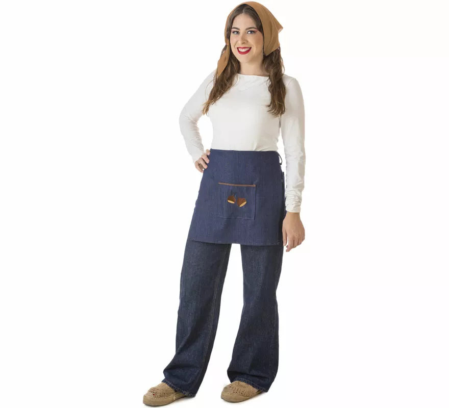 Translation missing: it.Kit o Disfraz de Castañera Jeans para mujer: Delantal y Pañuelo