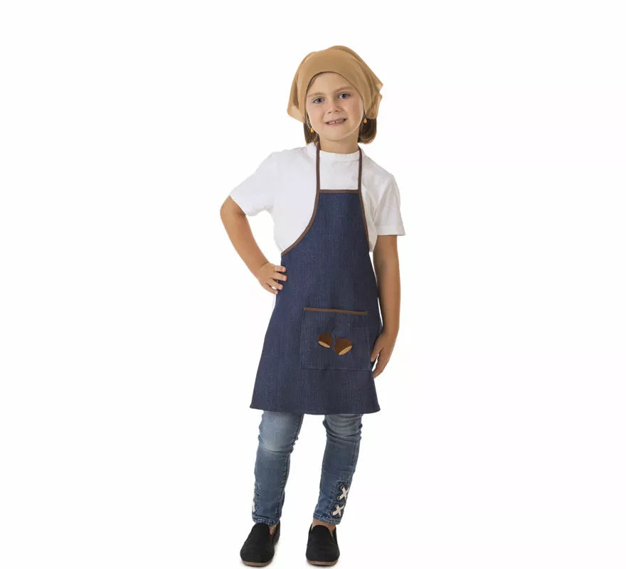 Translation missing: es.Kit o Disfraz de Castañera Jeans para niña: Delantal y Pañuelo