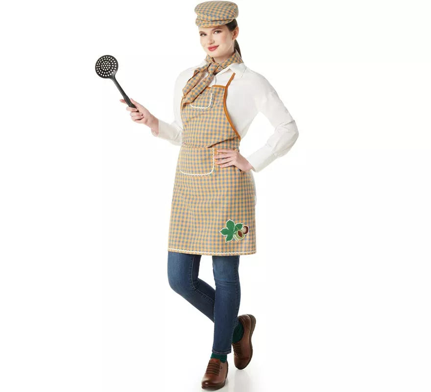 Translation missing: es.Kit o Disfraz de Castañera para mujer: Gorra, Delantal y Pañuelo