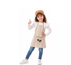 Kit o Costume Lungo da Venditrice di Castagne a Righe Marroni per bambina
