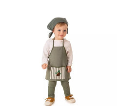 Kit o Costume da Venditrice di Castagne Verde Oliva per neonato
