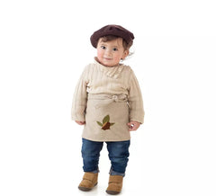 Kit costume da venditore di castagne beige per bambini: grembiule e basco.