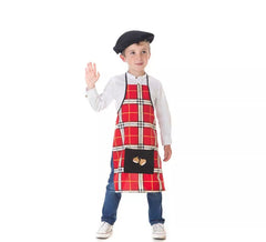Kit o costume da castagno a quadretti rossi per bambini
