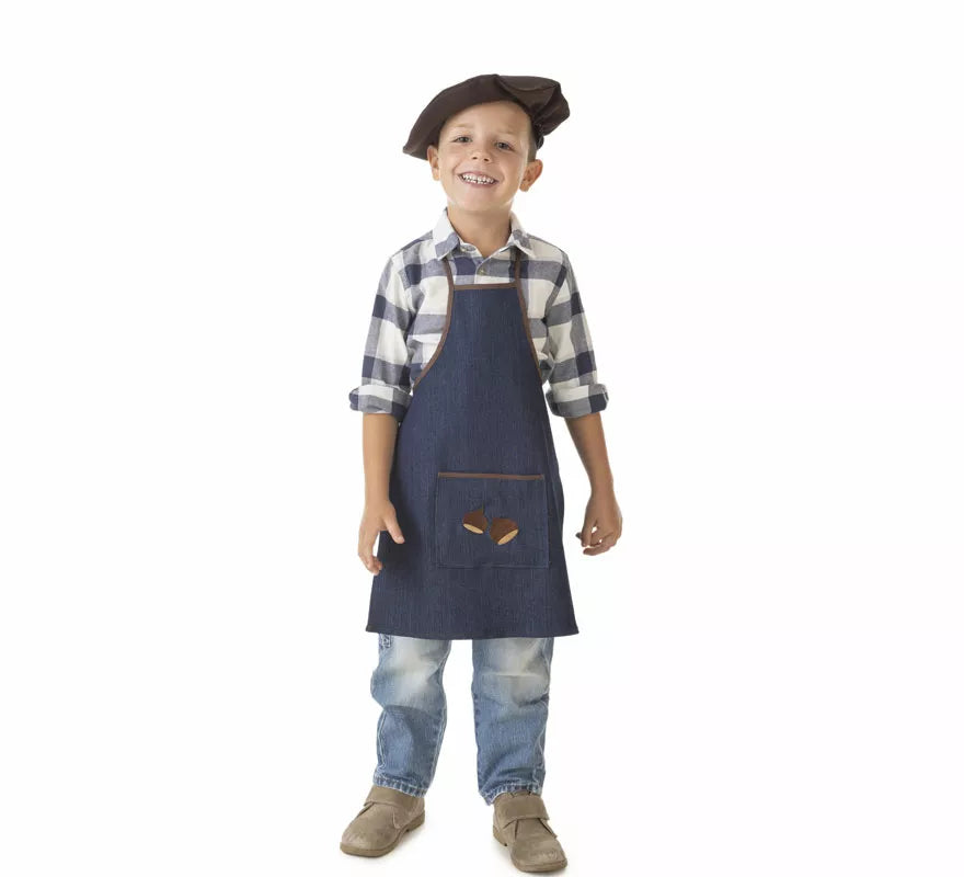 Translation missing: it.Kit o Disfraz de Castañero Jeans para niño: Delantal y Boina