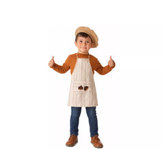 Kit o Costume Lungo da Venditore di Castagne a Righe Marroni per bambino