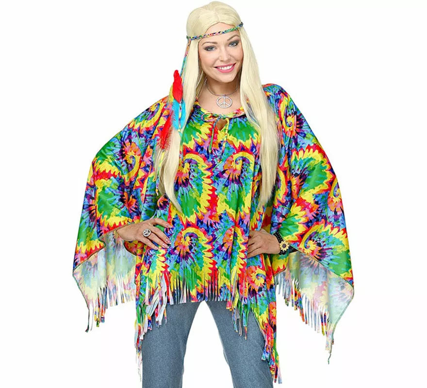 Translation missing: es.Kit o Disfraz de Hippie Psicodélico: Poncho y Diadema