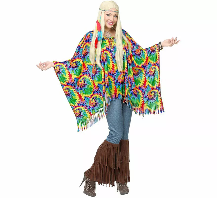 Translation missing: it.Kit o Disfraz de Hippie Psicodélico: Poncho y Diadema
