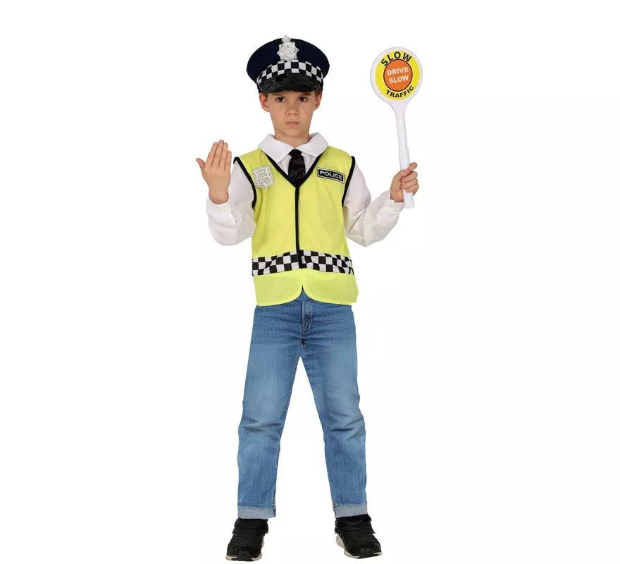 Translation missing: it.Kit o Disfraz de Policía para niños: Chaleco, Gorro y Camisa