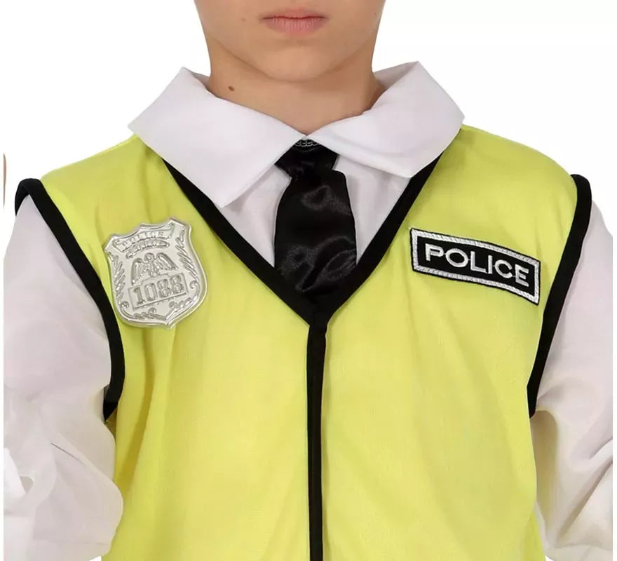 Translation missing: it.Kit o Disfraz de Policía para niños: Chaleco, Gorro y Camisa