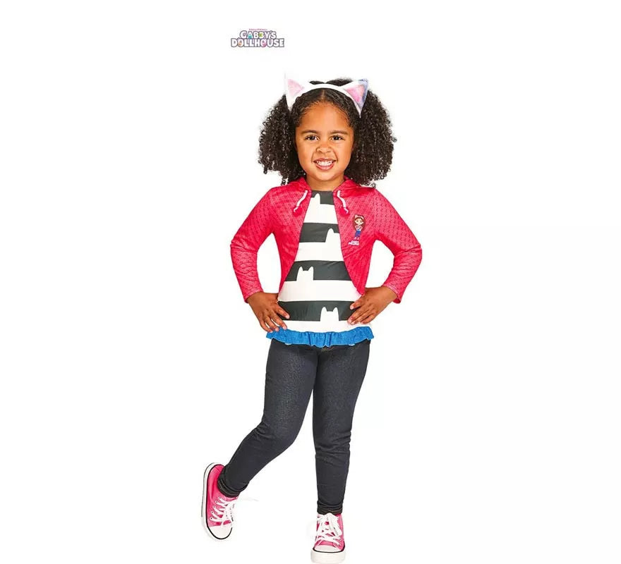 Translation missing: it.Kit para Disfraz de Gabbys Dollhouse infantil: Diadema, Top y Chaqueta