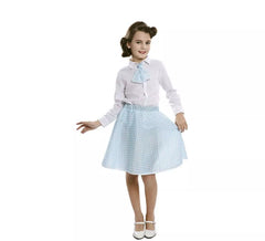 Pin-up blu per bambine: gonna e cravatta