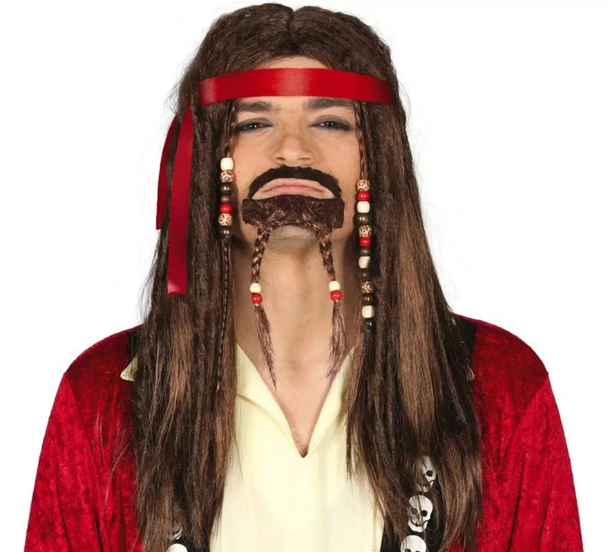 Translation missing: es.Kit Pirata: Peluca con Rastas y Perilla