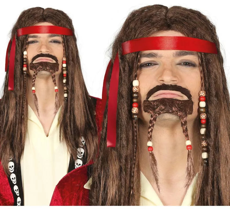 Translation missing: es.Kit Pirata: Peluca con Rastas y Perilla