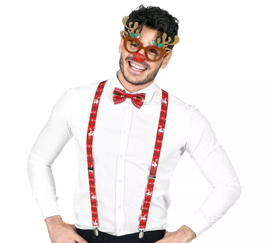 Translation missing: es.Kit Reno de Navidad: Gafas con Nariz y Cuernos, Tirantes y Pajarita