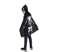 Kit da supereroe scheletro bambino: mantello e maschera stampati